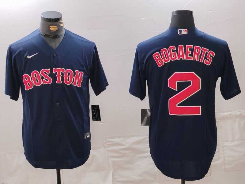 Men%27s Boston Red Sox #2 Xander Bogaerts Navy Cool Base Stitched Jersey->boston red sox->MLB Jersey